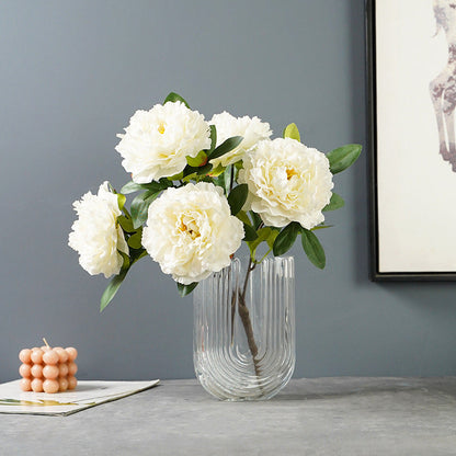 Artificial 5 large head peony flowers