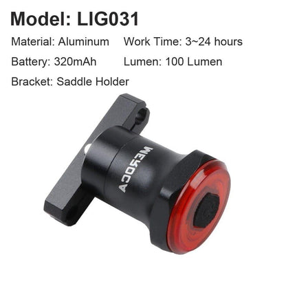 Smart Bicycle Taillight Auto Start/Stop Brake Sensing IPx6 Waterproof USB Charging Bicycle LED Tail Light