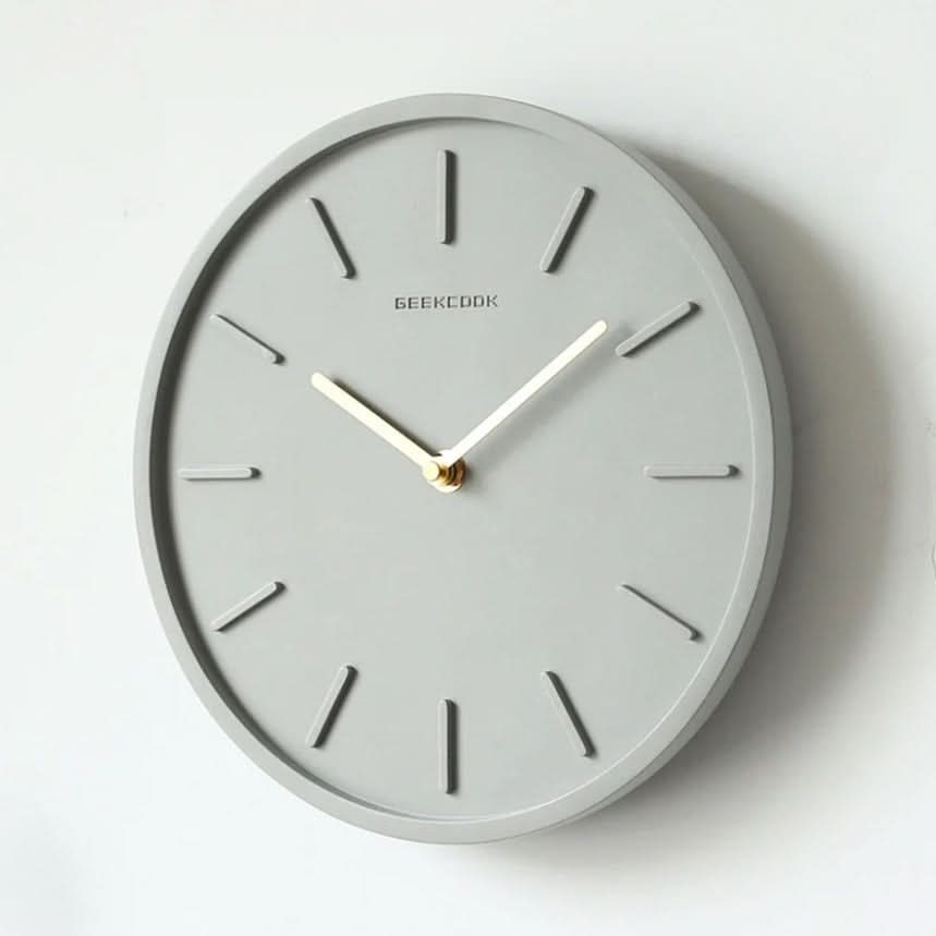 BowLift | Scandinavian Cement Wall Clock with Metal Pendulum