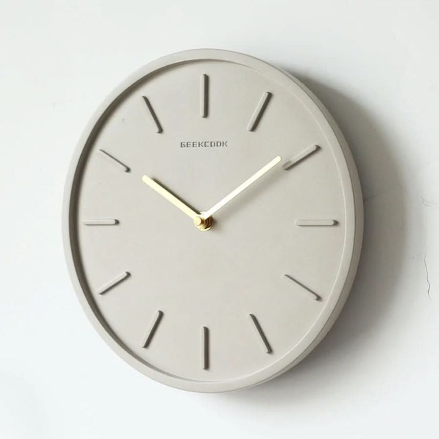 BowLift | Scandinavian Cement Wall Clock with Metal Pendulum