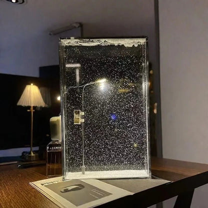 BowLift | Snowy Scene Night Lights – DIY Christmas Street Lamp with Flowing Snow Effect for Magical Holiday Desktop Décor