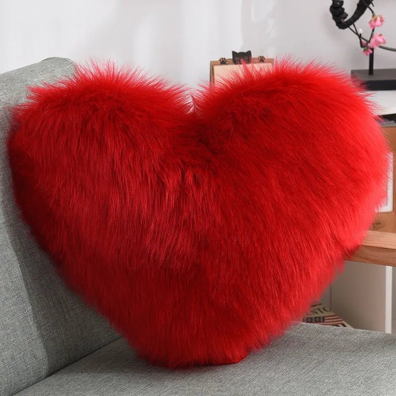 Soft Heart-shaped Fluffy Sofa Cushion made of Soft Polyester | Karnz