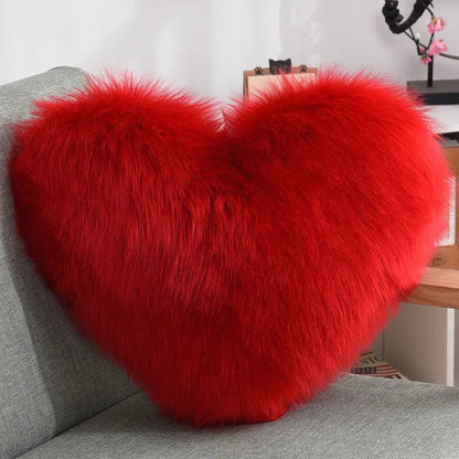 Soft Heart-shaped Fluffy Sofa Cushion made of Soft Polyester | Karnz