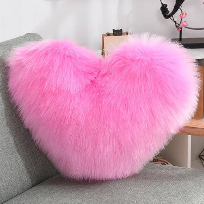 Soft Heart-shaped Fluffy Sofa Cushion made of Soft Polyester | Karnz