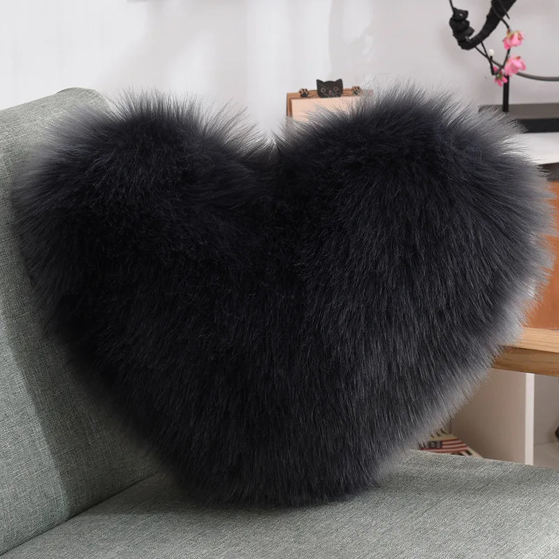 Soft Heart-shaped Fluffy Sofa Cushion made of Soft Polyester | Karnz