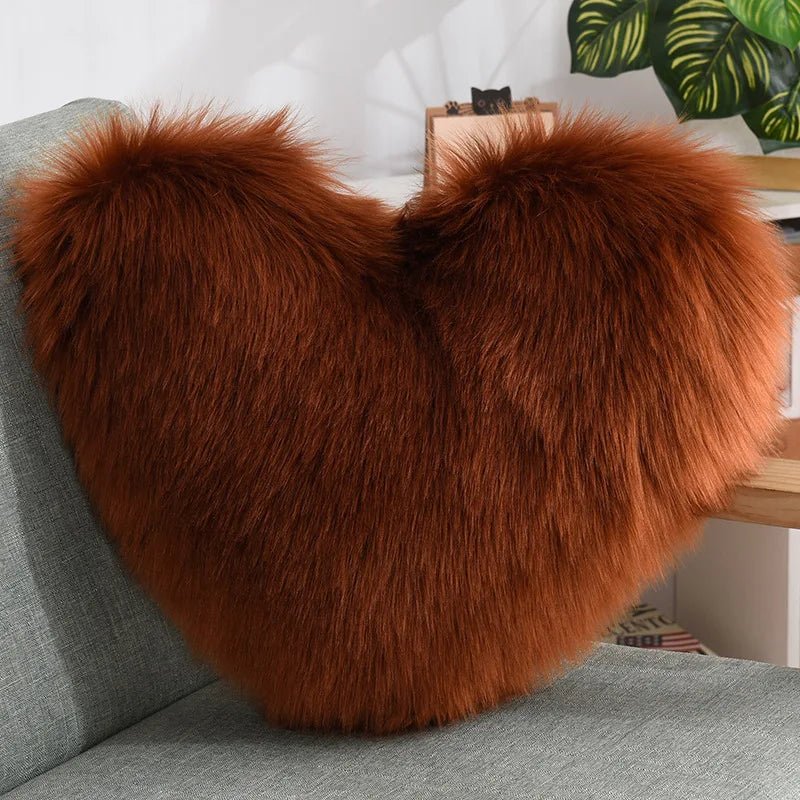 Soft Heart-shaped Fluffy Sofa Cushion made of Soft Polyester | Karnz
