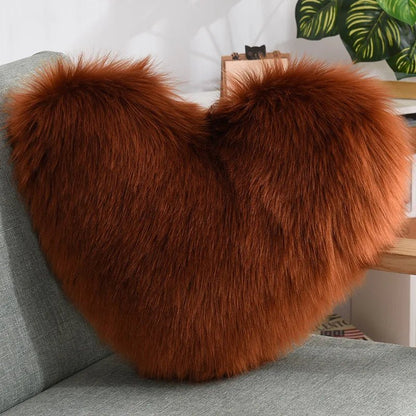 Soft Heart-shaped Fluffy Sofa Cushion made of Soft Polyester | Karnz