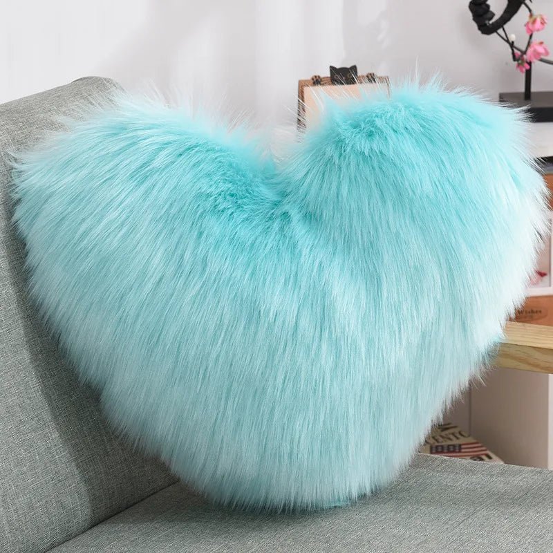 Soft Heart-shaped Fluffy Sofa Cushion made of Soft Polyester | Karnz