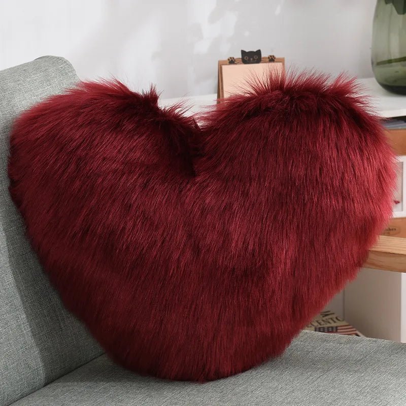 Soft Heart-shaped Fluffy Sofa Cushion made of Soft Polyester | Karnz