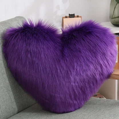 Soft Heart-shaped Fluffy Sofa Cushion made of Soft Polyester | Karnz
