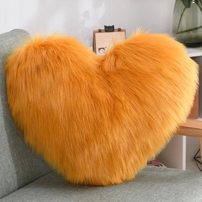 Soft Heart-shaped Fluffy Sofa Cushion made of Soft Polyester | Karnz