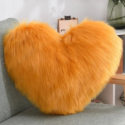 Soft Heart-shaped Fluffy Sofa Cushion made of Soft Polyester | Karnz