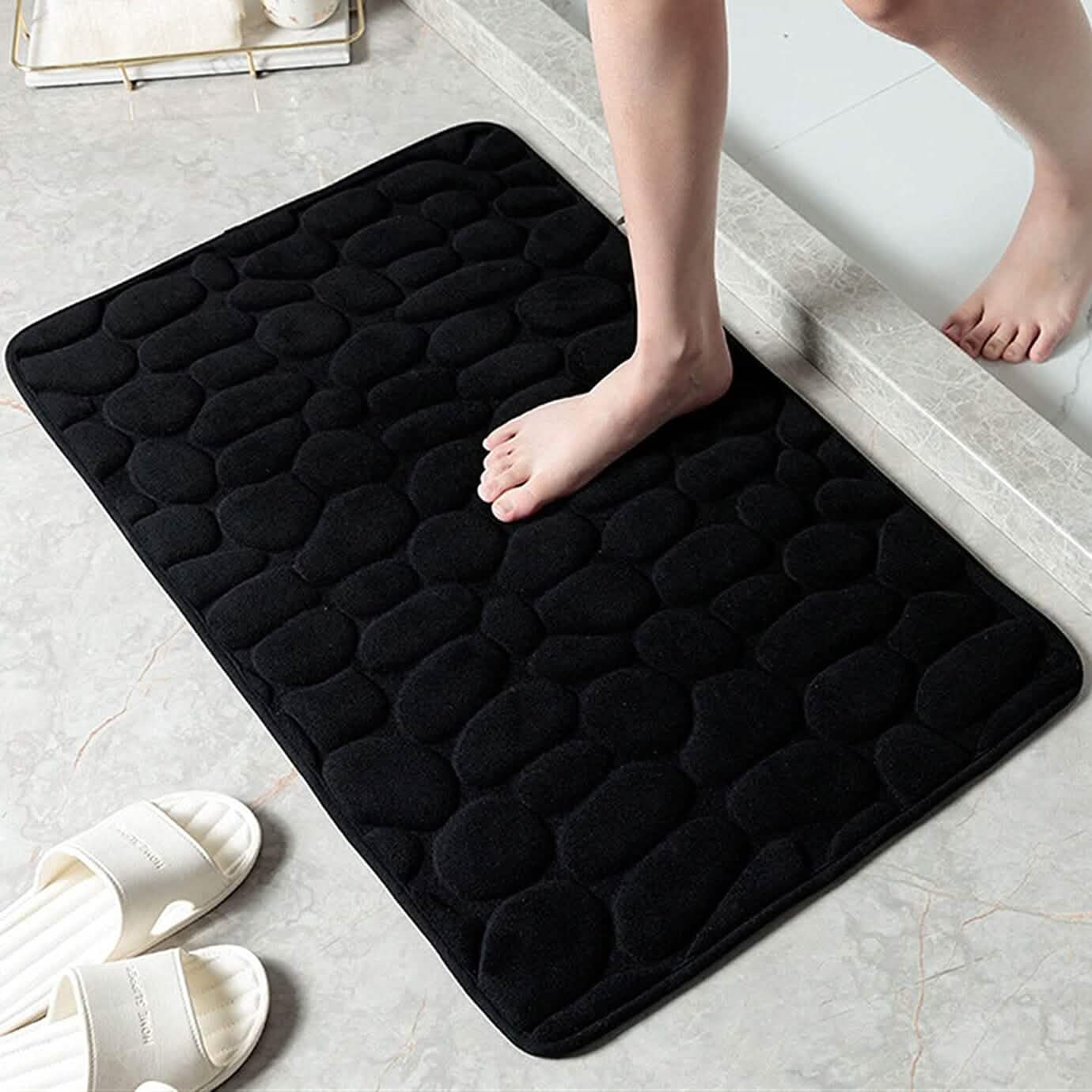 BowLift | Soft Memory Foam Non-Slip Headstone Pattern Bath Mat