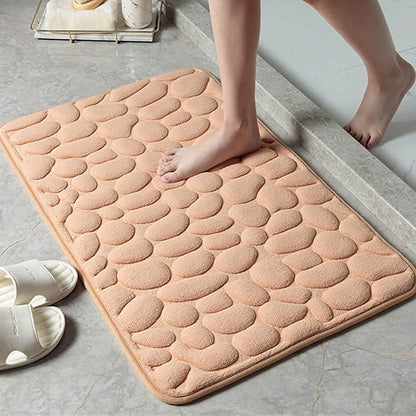 BowLift | Soft Memory Foam Non-Slip Headstone Pattern Bath Mat