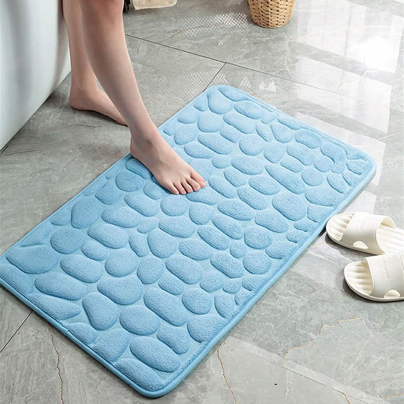 BowLift | Soft Memory Foam Non-Slip Headstone Pattern Bath Mat