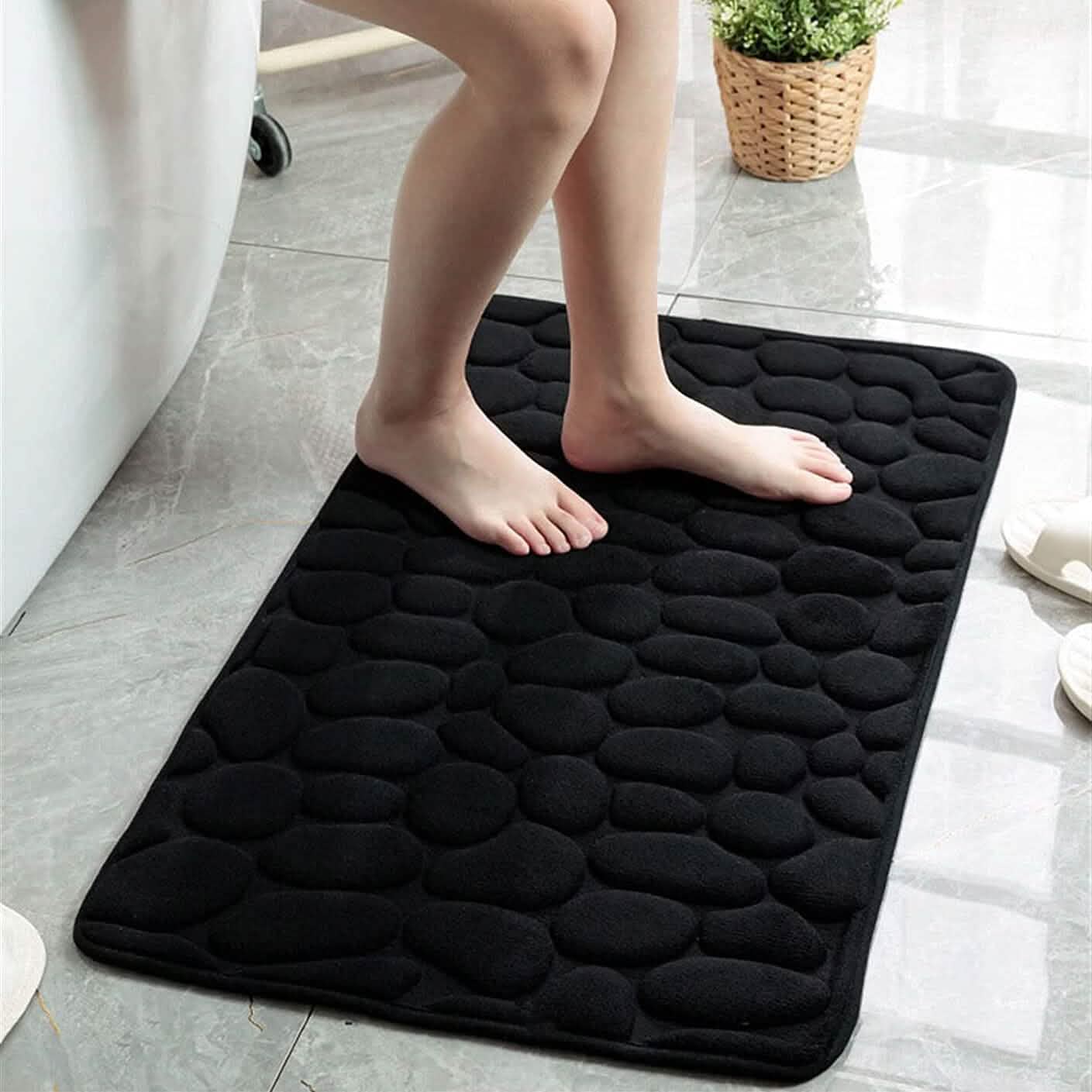 BowLift | Soft Memory Foam Non-Slip Headstone Pattern Bath Mat