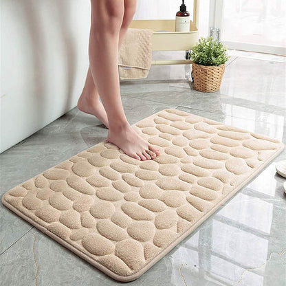 BowLift | Soft Memory Foam Non-Slip Headstone Pattern Bath Mat