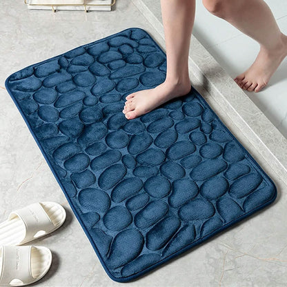 BowLift | Soft Memory Foam Non-Slip Headstone Pattern Bath Mat