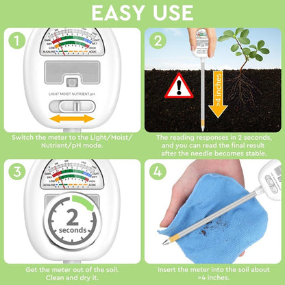 Skanto | 4-in-1 Smart Soil Meter for Precise Plant Care Monitoring