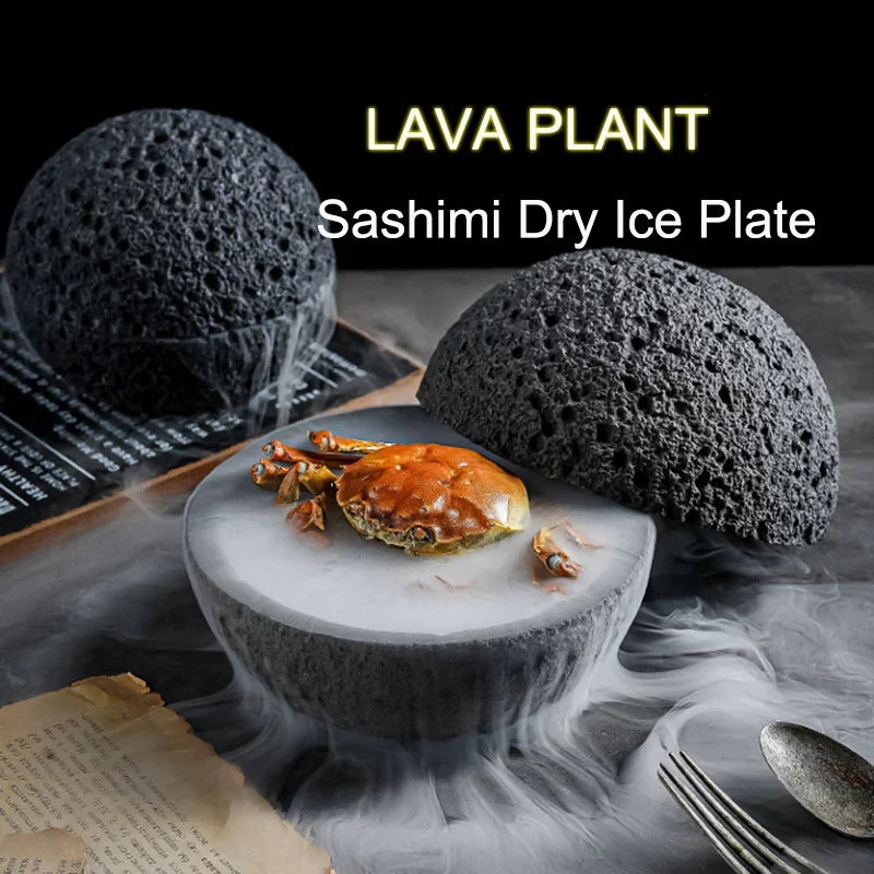 Special Lava Stone Planet Sashimi Seafood Dry Ice Serving Plate | Bowlift