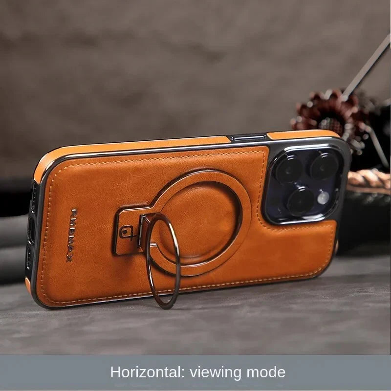 Leather case with invisible stand for the iPhone