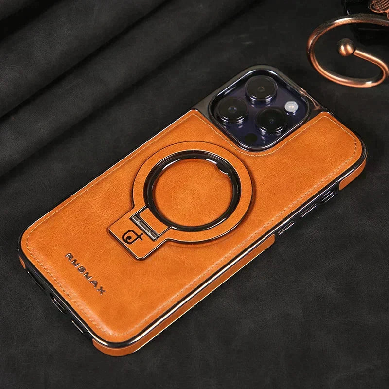 Leather case with invisible stand for the iPhone