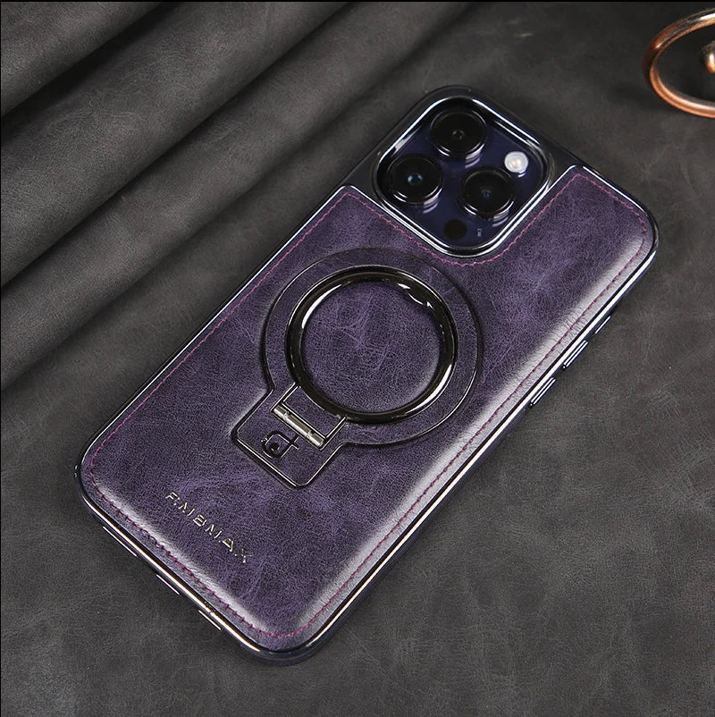 Leather case with invisible stand for the iPhone