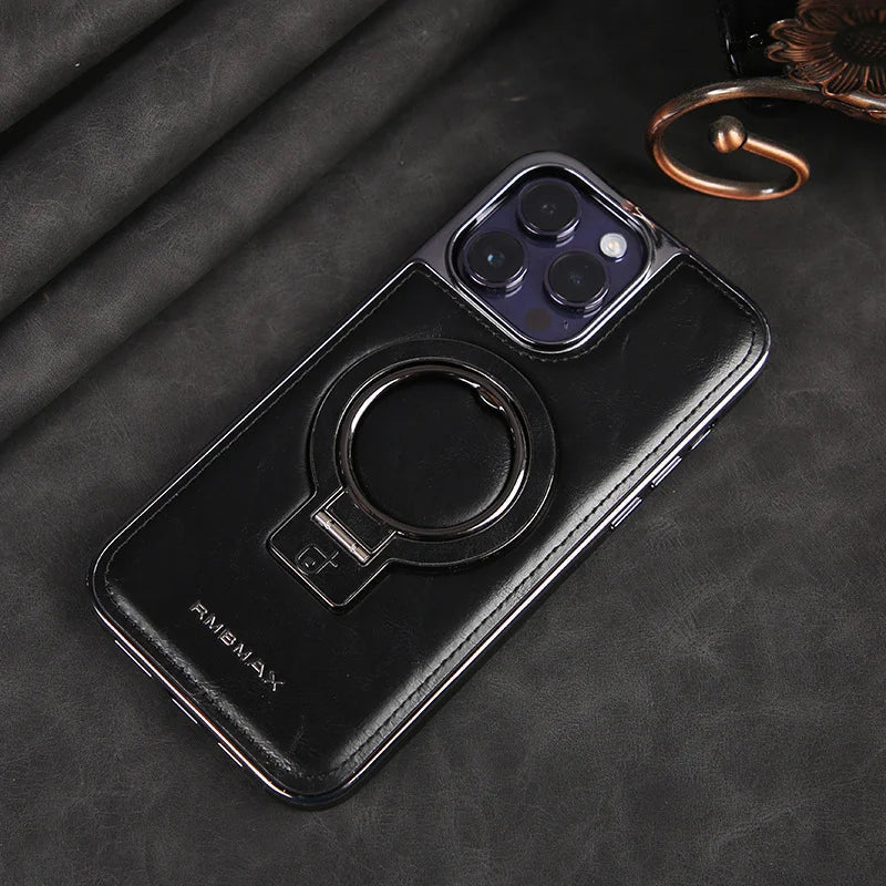 Leather case with invisible stand for the iPhone