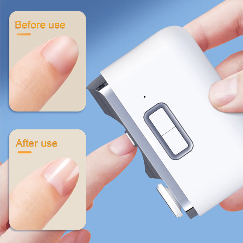 Karnz | Electric Toenail Clipper & Polisher | 2 Speed Levels | Integrated LED Light & Waste Container | USB-C Rechargeable | Safe Nail Trimmer for Seniors & Children