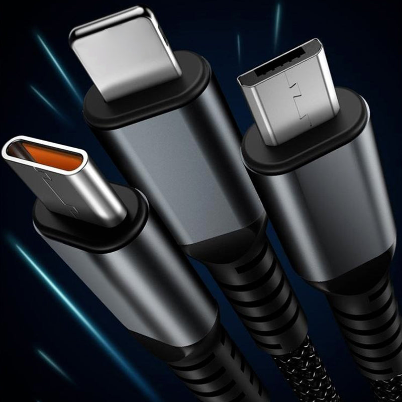 🔥3-in-1 100W Transparent Fast Charging Cable