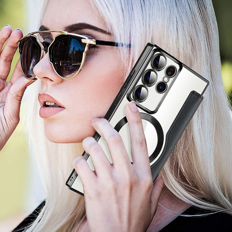 New Leather-Textured Flip Phone Case for Samsung