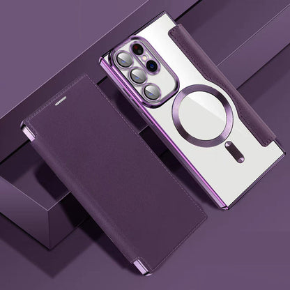 New Leather-Textured Flip Phone Case for Samsung