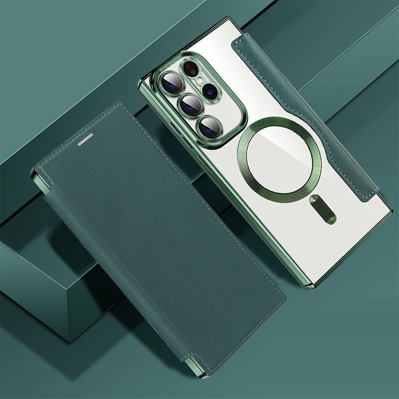 New Leather-Textured Flip Phone Case for Samsung