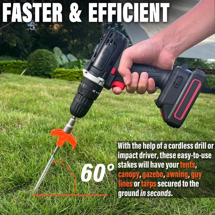 Sandsbergs cm-sized screw-in tent pegs – screw-in ground anchors