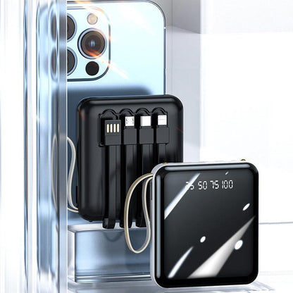 Fast charging 20000mAh Mini Power bank with integrated cables