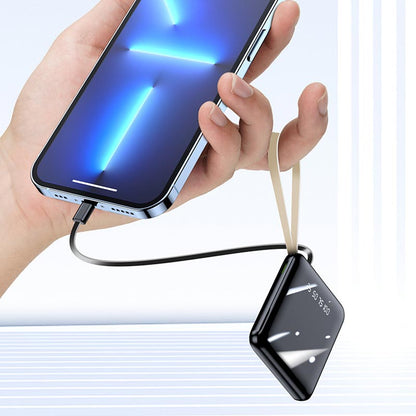 Fast charging 20000mAh Mini Power bank with integrated cables