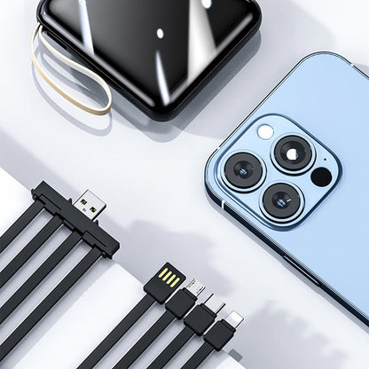 Fast charging 20000mAh Mini Power bank with integrated cables