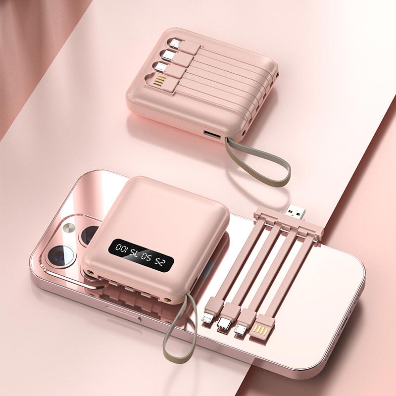 Skanto | Fast Charging 20000mAh Mini Power Bank with Built-in Cables