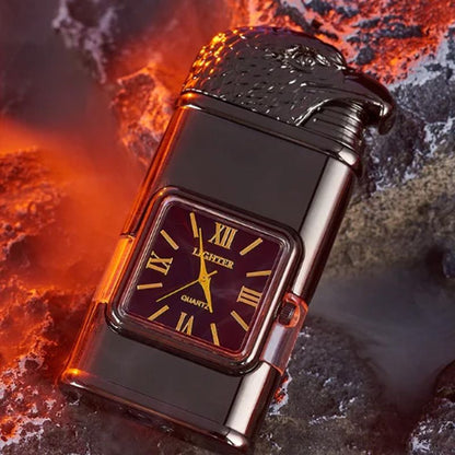 Brehn Vintage Watch Bezel Jet Flame Pocket Lighter