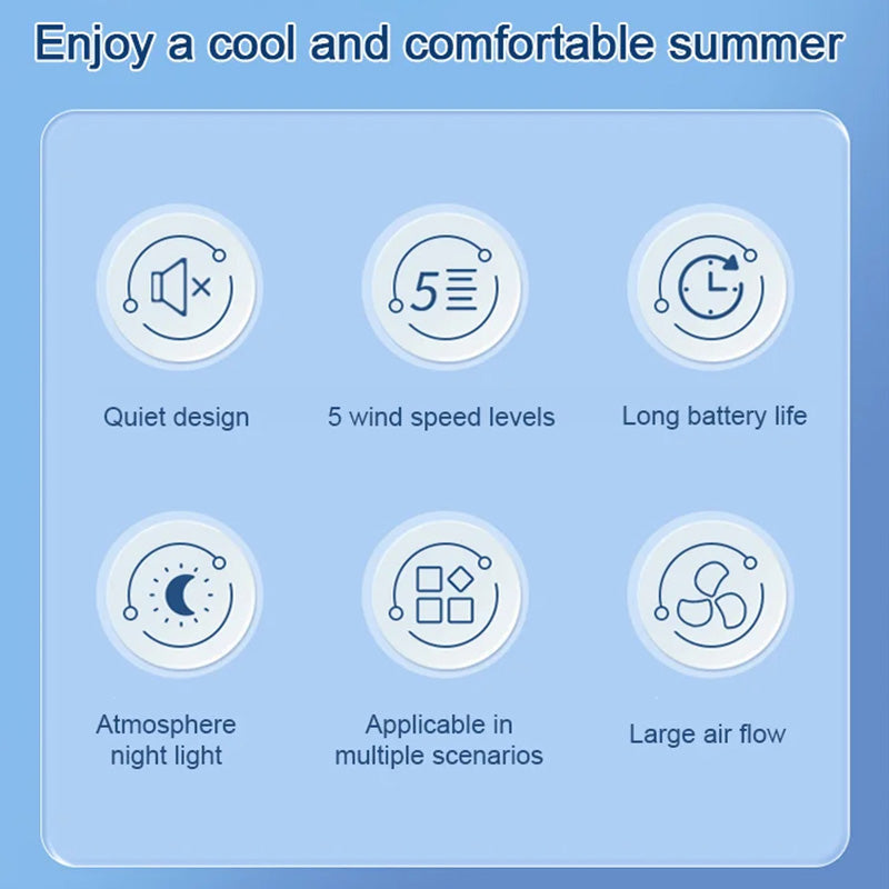 Rechargeable Clip-On Hanging Desk Air Conditioning Fan | Bowlift