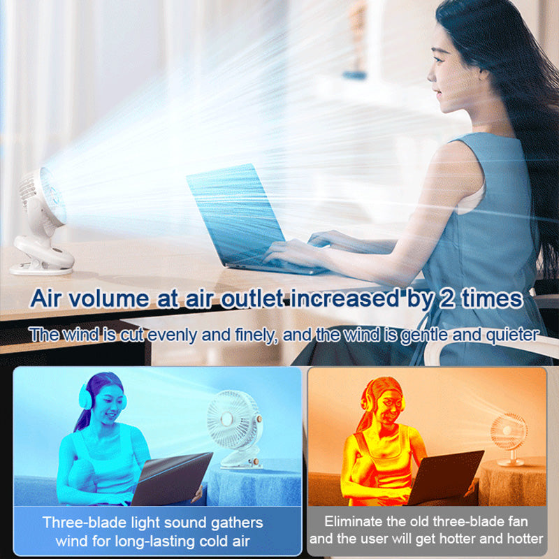 Rechargeable Clip-On Hanging Desk Air Conditioning Fan | Bowlift