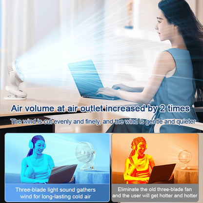 Rechargeable Clip-On Hanging Desk Air Conditioning Fan | Bowlift