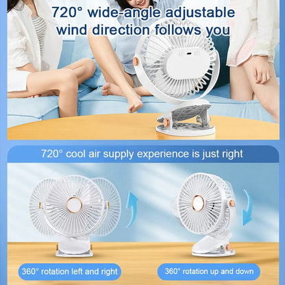Rechargeable Clip-On Hanging Desk Air Conditioning Fan | Bowlift