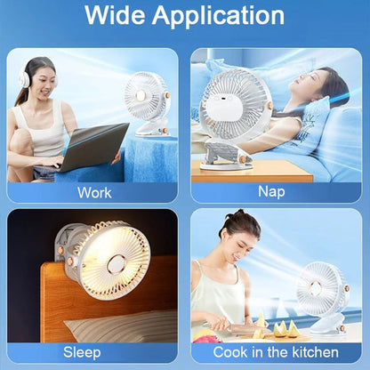 Rechargeable Clip-On Hanging Desk Air Conditioning Fan | Bowlift