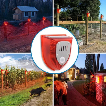 Solar-powered 129 dB security alarm light with motion sensor