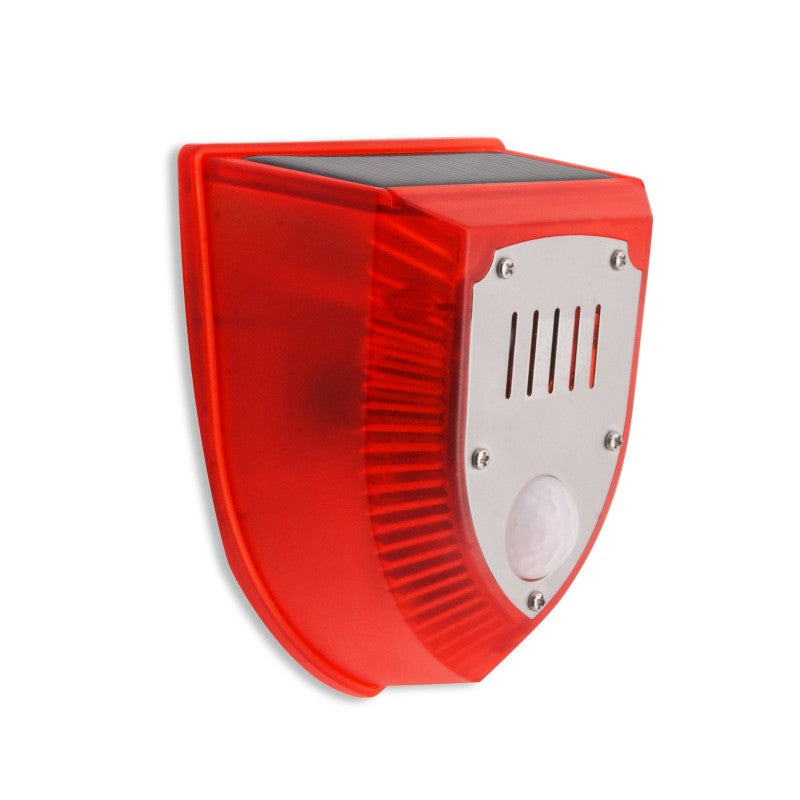 Solar-powered 129 dB security alarm light with motion sensor