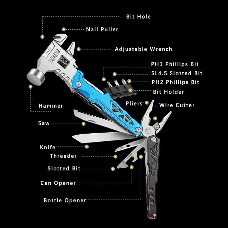 BowLift | Multifunctional Stainless Steel Folding Body Ball Hammer