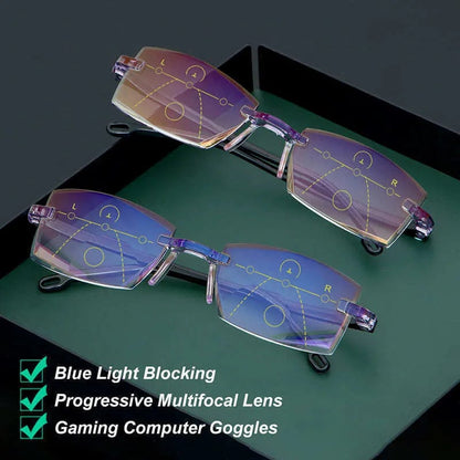 Brehn | High Hardness Anti-Blue Progressive Far and Near Range Dual-Use Reading Glasses