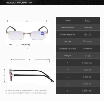 BowLift | Viselio Intelligent Reading Glasses with Progressive Lenses | Ultralight & Blue Light Filter | For Near & Distant Vision | Titanium Frame TR90