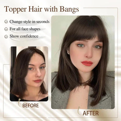 Skanto | Natural Hair Piece with Bangs for Women